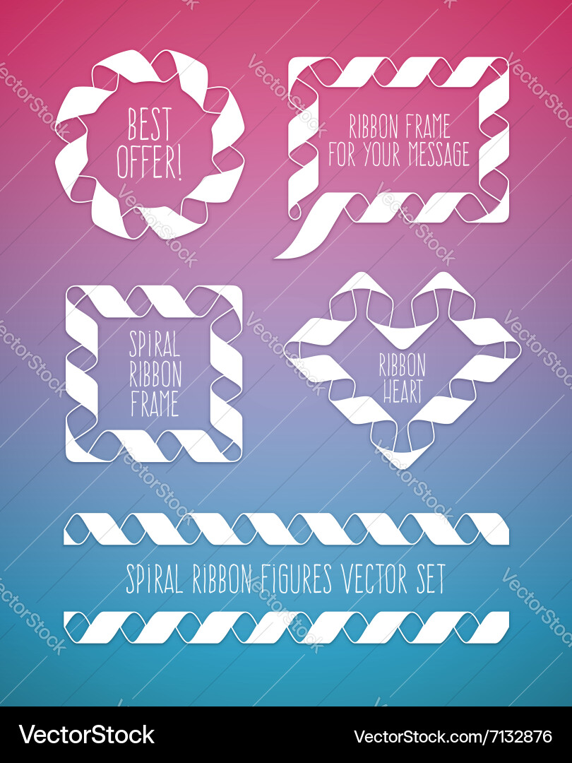 Set of spiral ribbon frames Royalty Free Vector Image