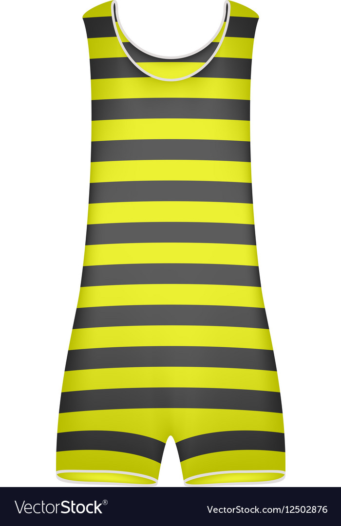 Striped retro swimsuit in yellow and black design