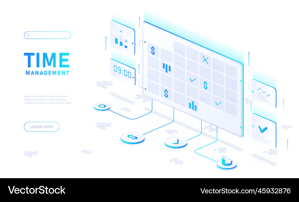 Time management concept Royalty Free Vector Image