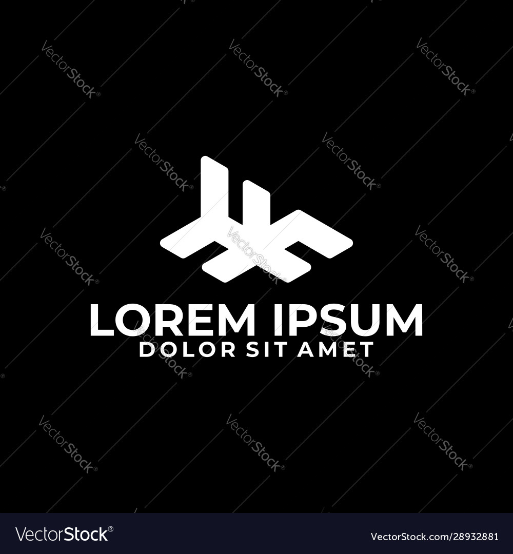 Initial letter hf logo template with street vector image Initial letter hf logo template with street
