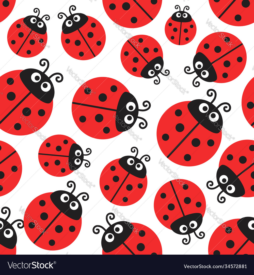 Ladybug pattern seamless wrapping paper Royalty Free Vector