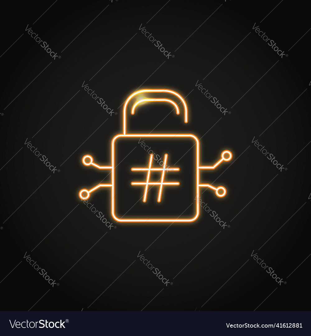 Neon cryptographic hash function icon