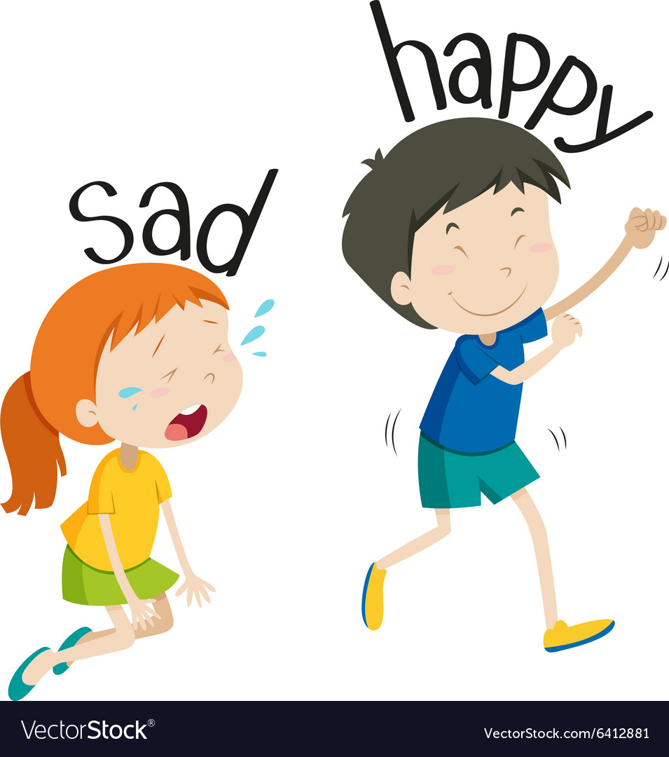 opposite-adjective-sad-and-happy-royalty-free-vector-image