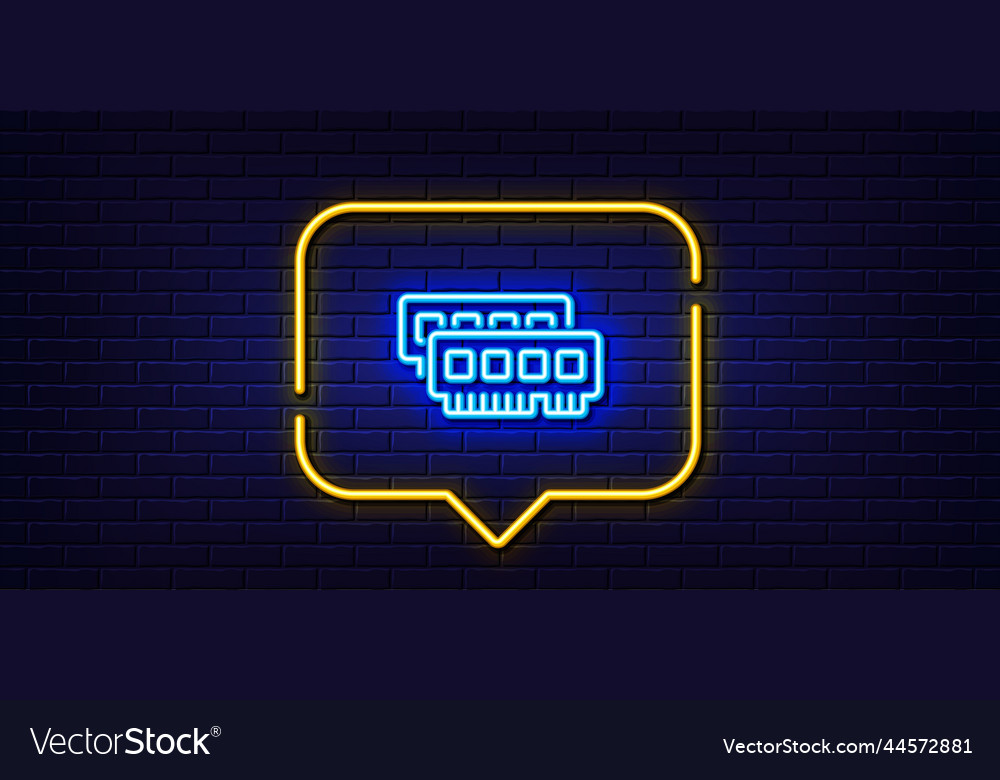 Ram line icon computer random-access memory