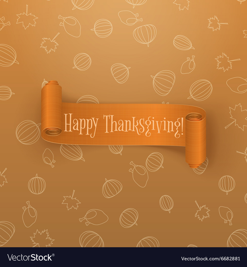 Realistische Scroll orange Thanksgiving-Banner