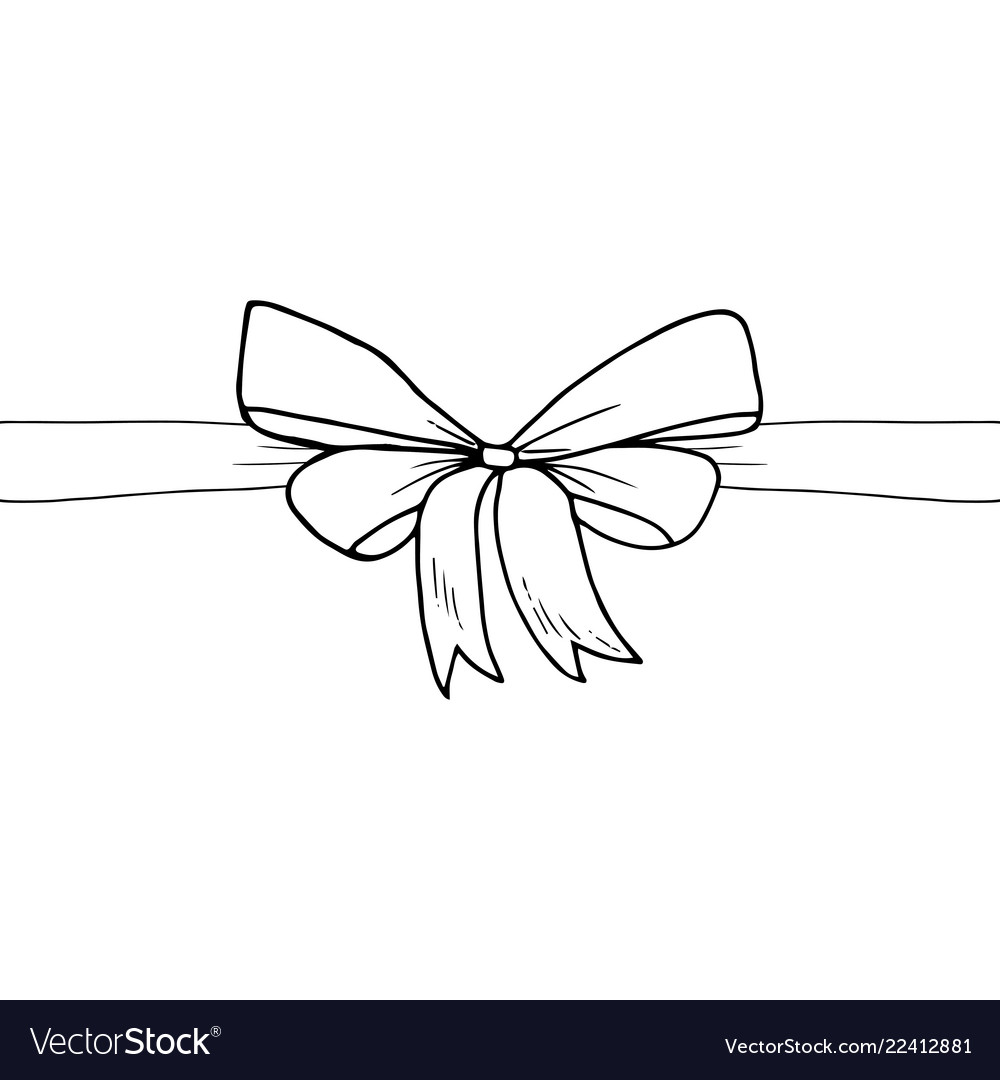 Outline ribbon bow Royalty Free Vector Image - VectorStock