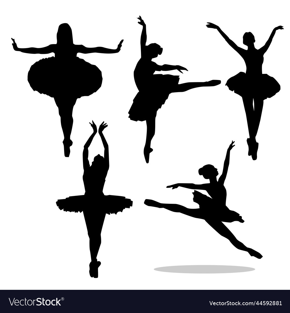 Set of ballet silhouette Royalty Free Vector Image