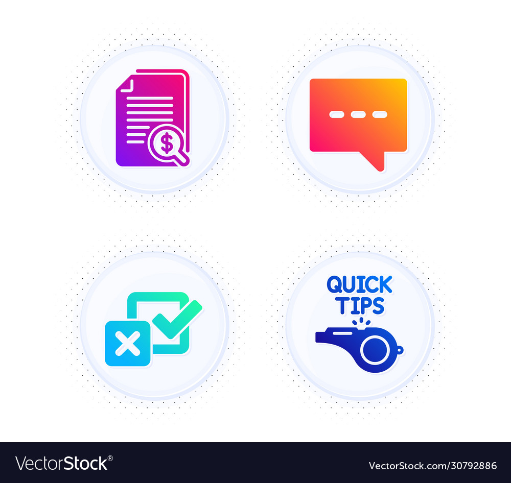 Checkbox blog and financial documents icons set Vector Image