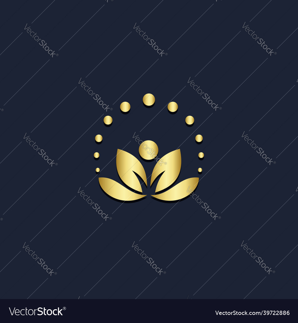 Lotus flower wellness beauty logo Royalty Free Vector Image