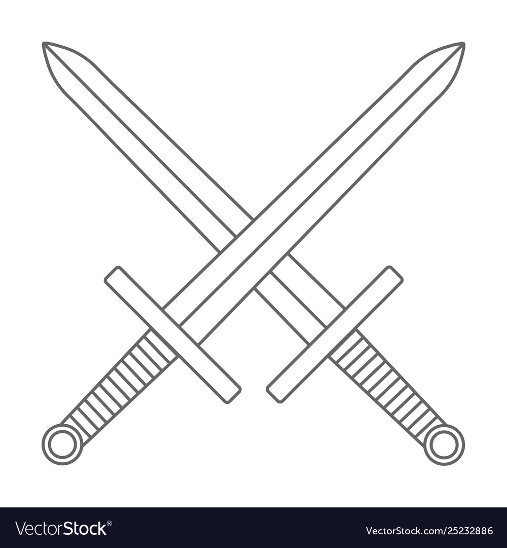 Swords Outline, sword, Cross Swords, swords, weapons, Crossing Swords icon