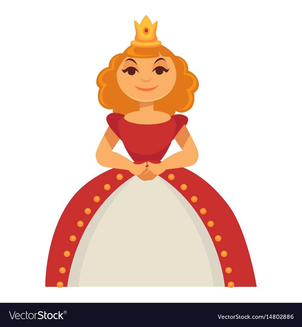 Princess in crown in luxury splendid dress Vector Image