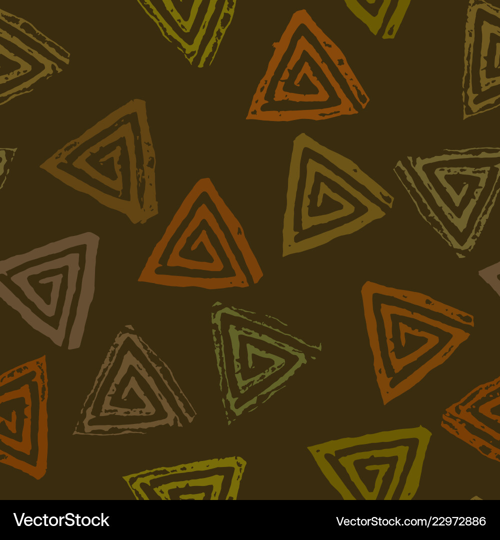 Seamless pattern with textured triangles Vector Image