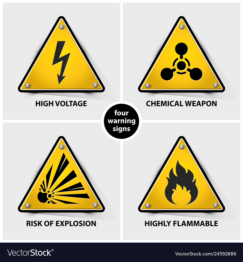 set-yellow-warning-signs-royalty-free-vector-image