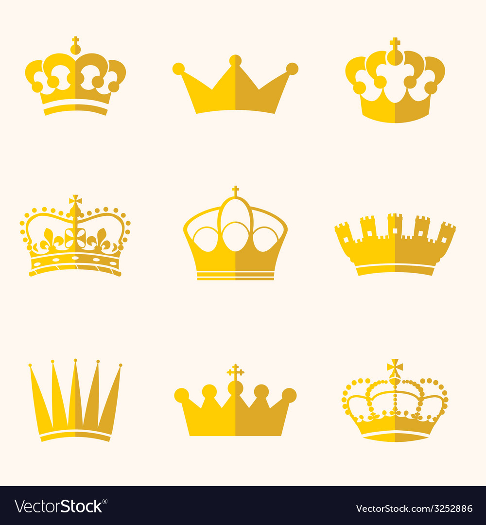 Vintage antique crowns Royalty Free Vector Image