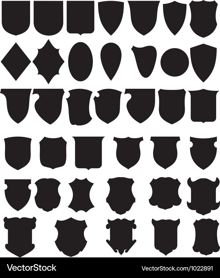 Black shields set Royalty Free Vector Image - VectorStock