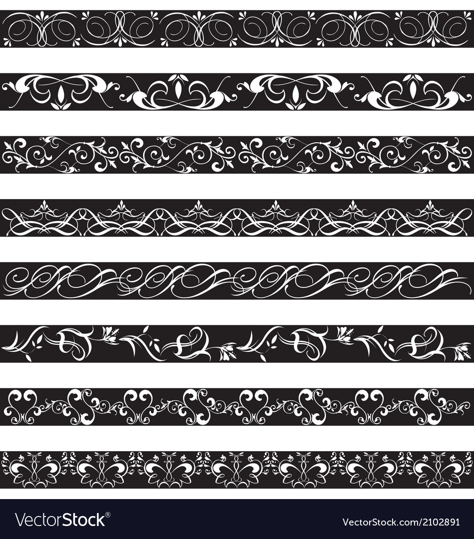 Black white element border designs