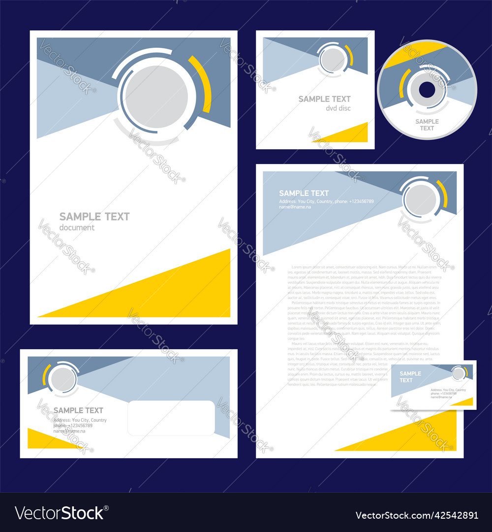 Corporate identity template design geometric