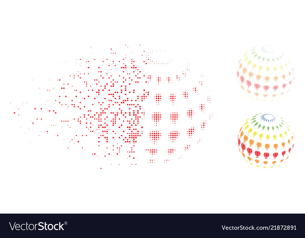 Dissipated dot halftone abstract aerostat sphere