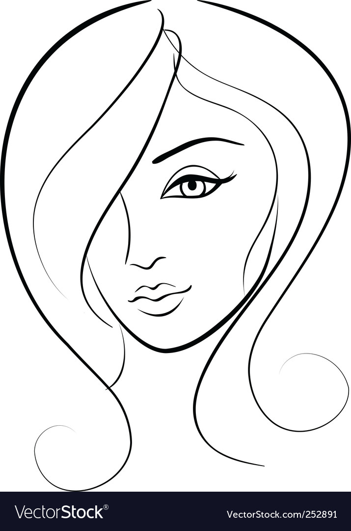 Female portrait Royalty Free Vector Image - VectorStock