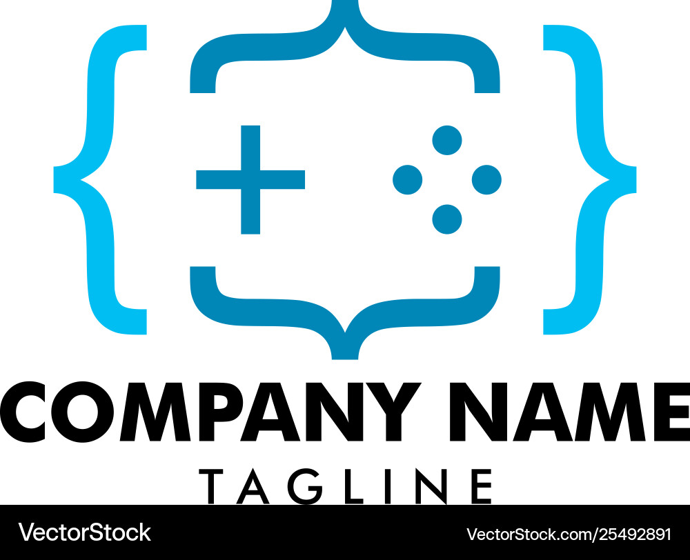 Game code logo template design Royalty Free Vector Image