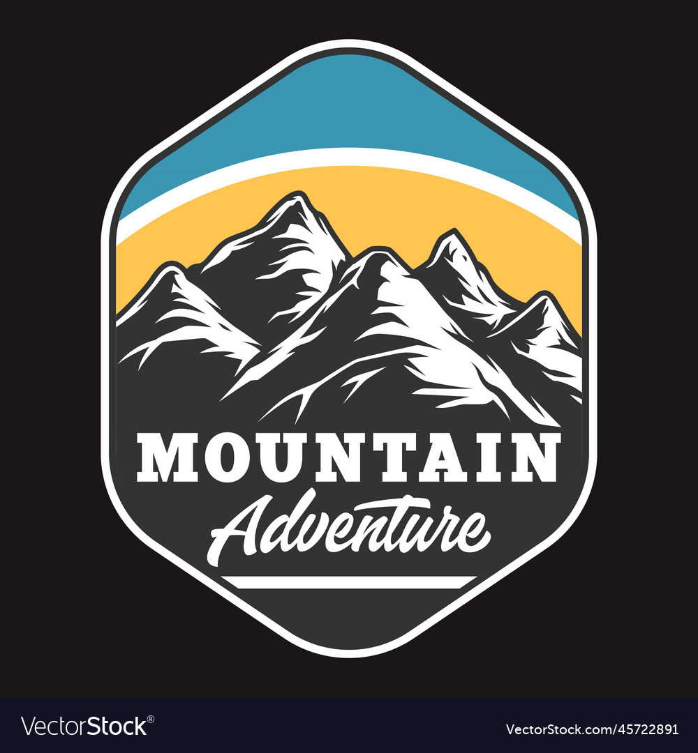 Mountain vintage badge sticker and t-shirt design Vector Image