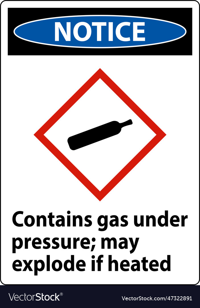 Notice contains gas under pressure ghs sign