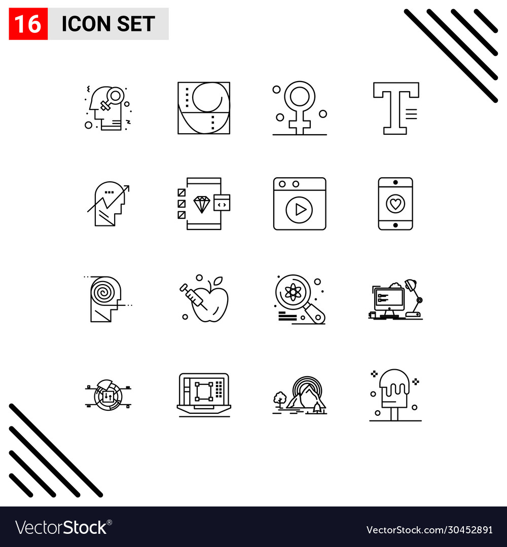 Set 16 modern ui icons symbols signs for chart