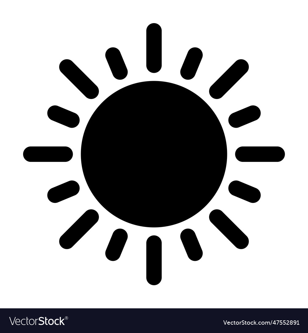 Sun glyph icon for personal and commercial use