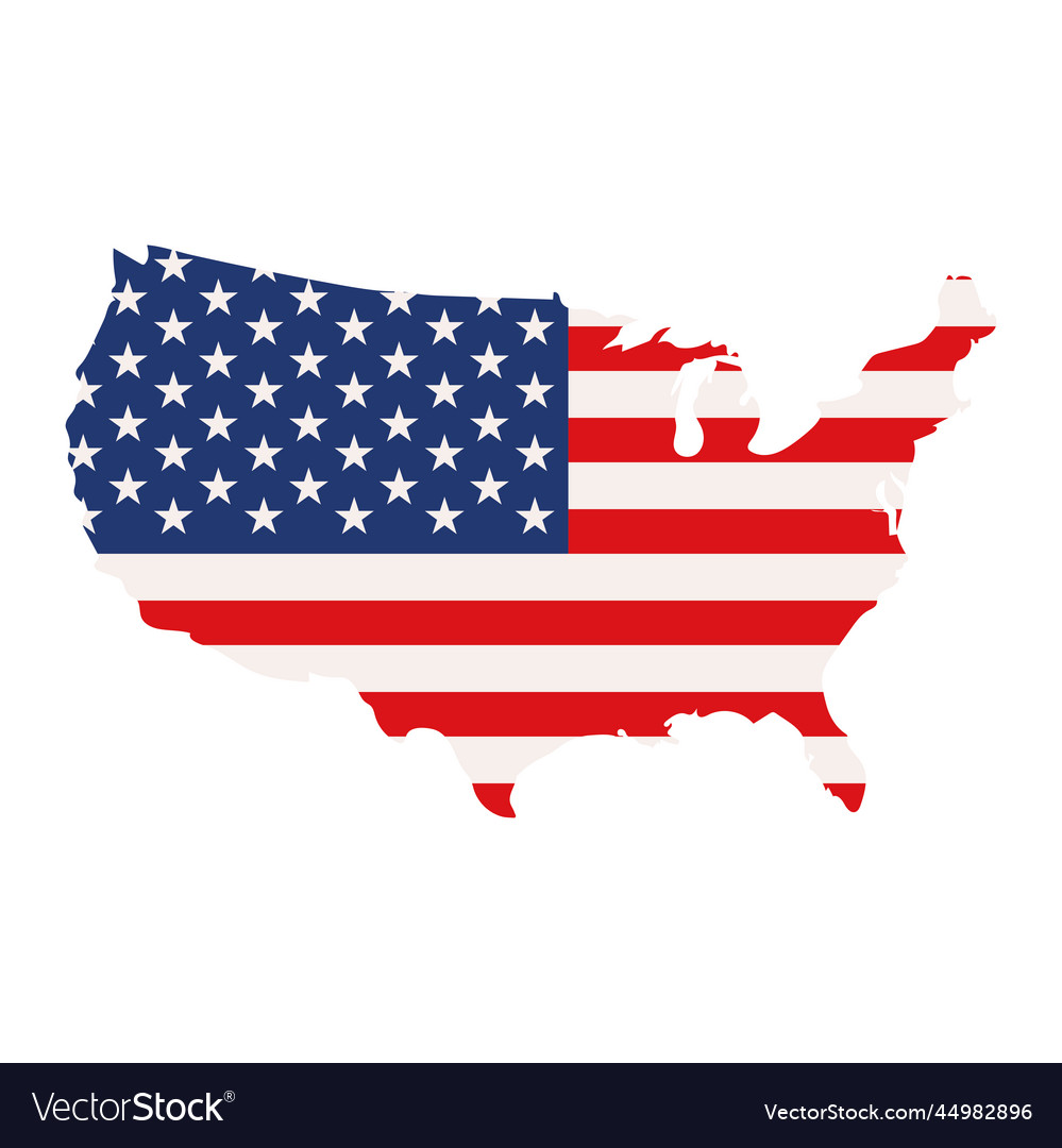 American flag and map Royalty Free Vector Image