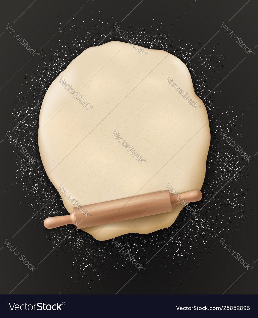 Bakery poster dough knead and rolling pin Vector Image