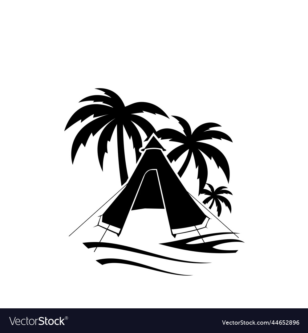 Beach camp design icon Royalty Free Vector Image