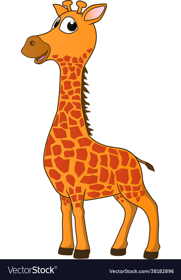 Cartoon a friendly little giraffe Royalty Free Vector Image