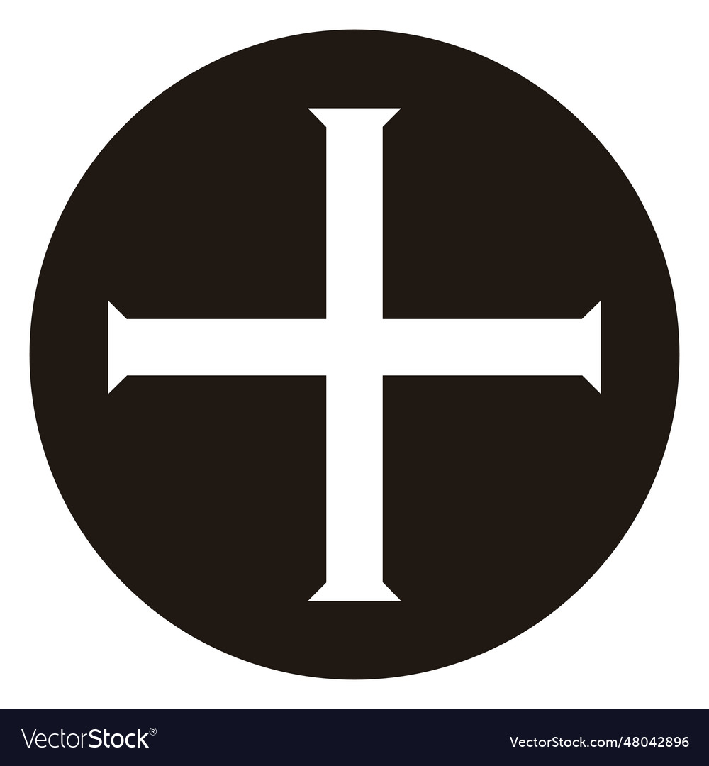 Cross in circle religion Royalty Free Vector Image