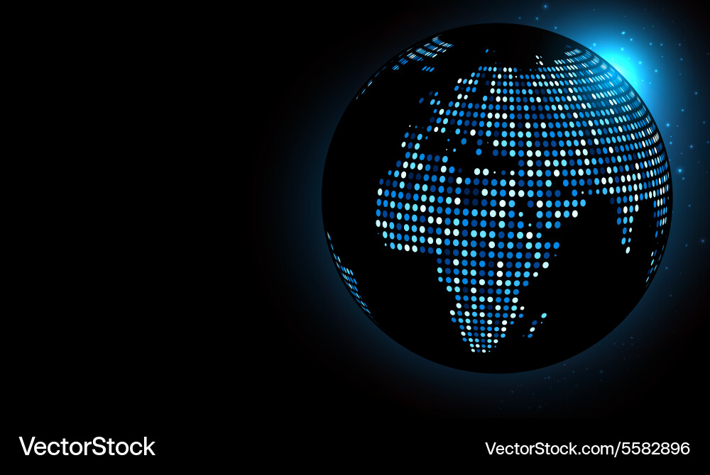 Dotted world globe Royalty Free Vector Image - VectorStock