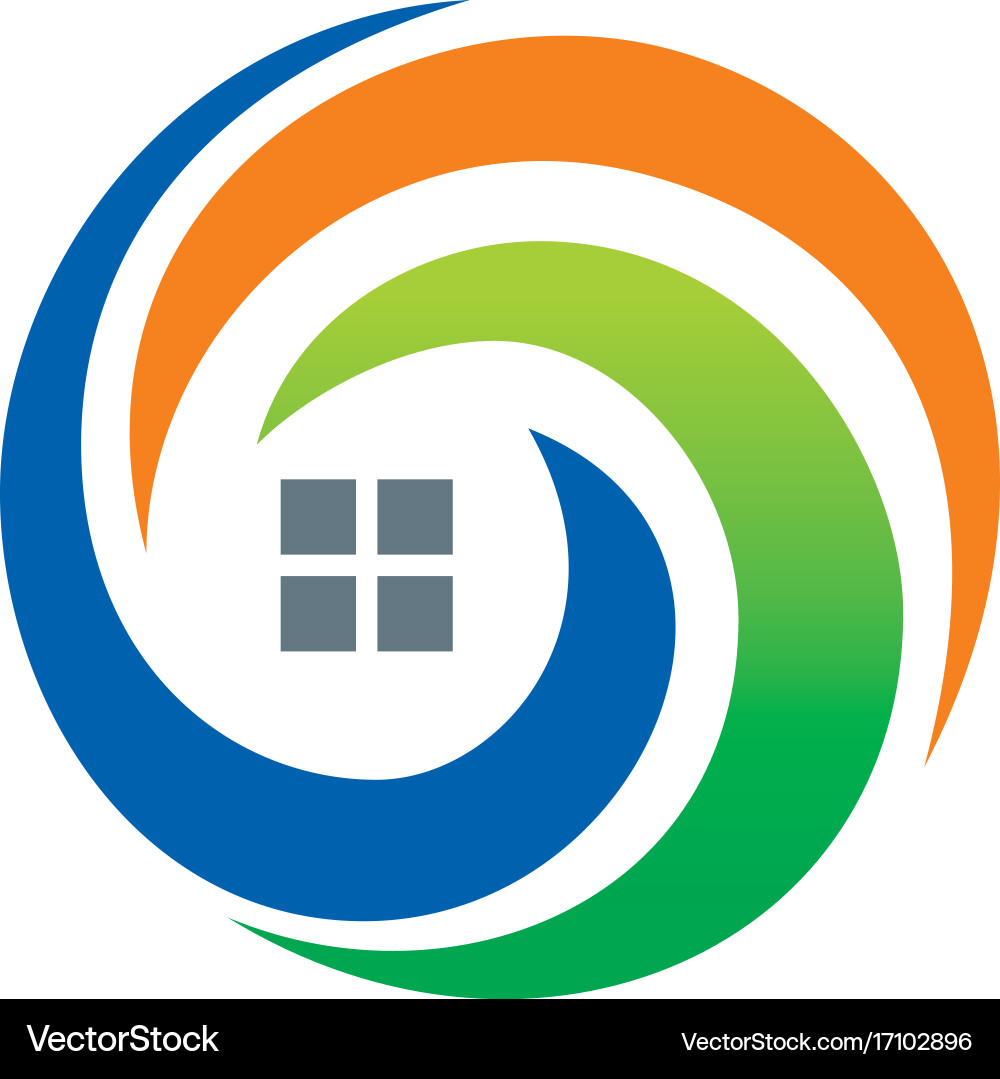 House abstract technology logo Royalty Free Vector Image