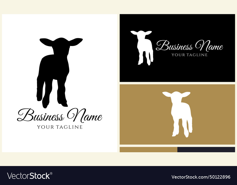 Silhouette sheep goat logo template