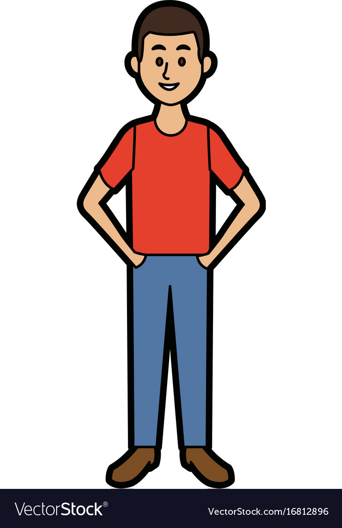 Smiling man in casual clothes standing Royalty Free Vector