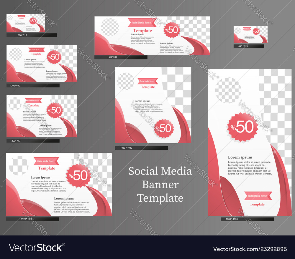 Social media banner template set Royalty Free Vector Image