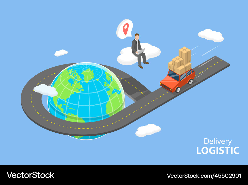 3d isometric flat conceptual Royalty Free Vector Image