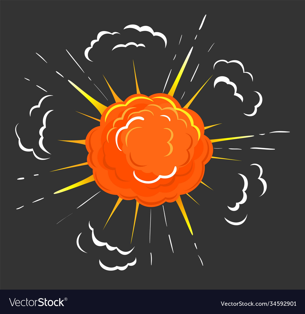 Explosion fireball abstract burst fire flames Vector Image