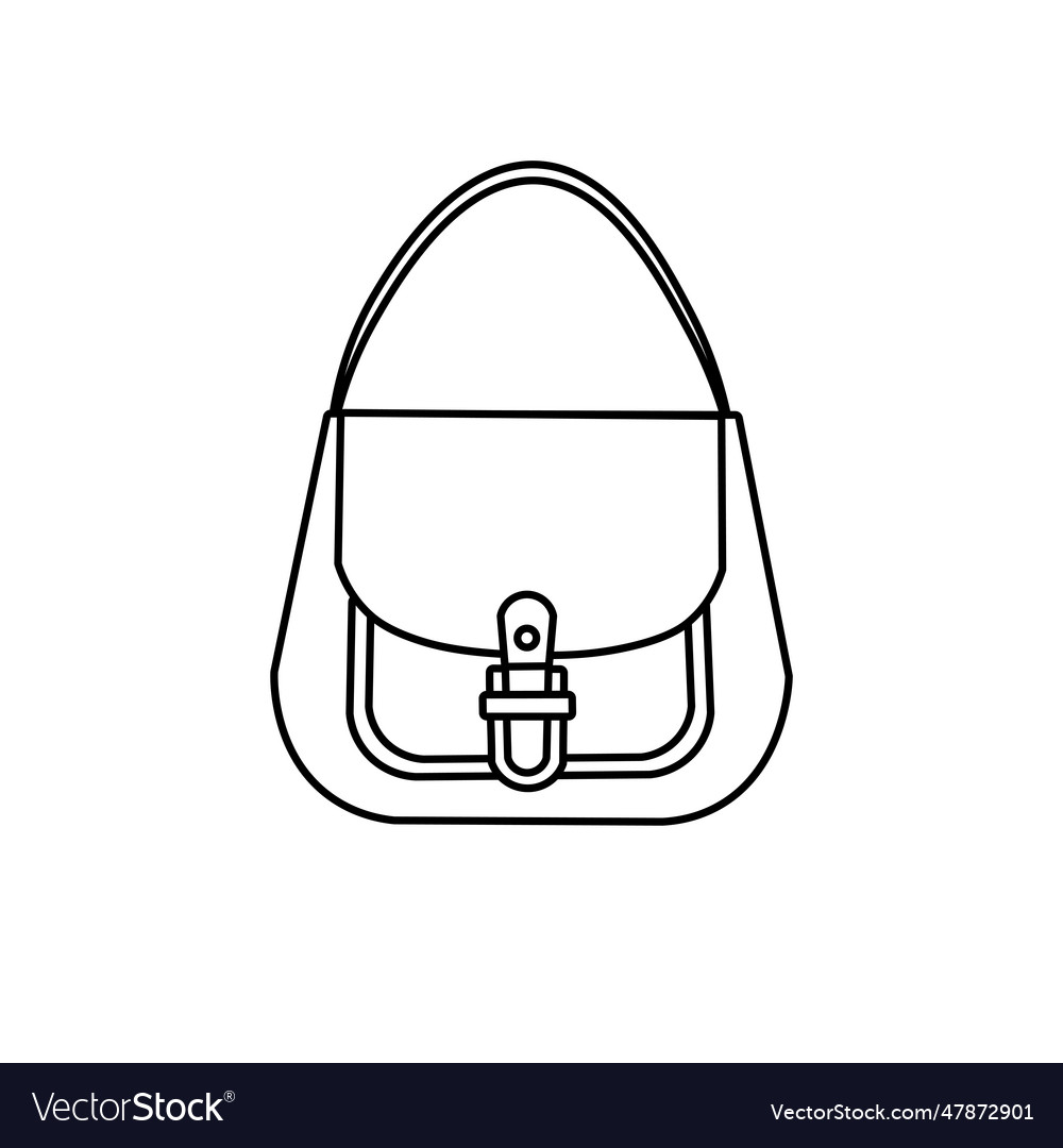 Fashion women bag line art style Royalty Free Vector Image