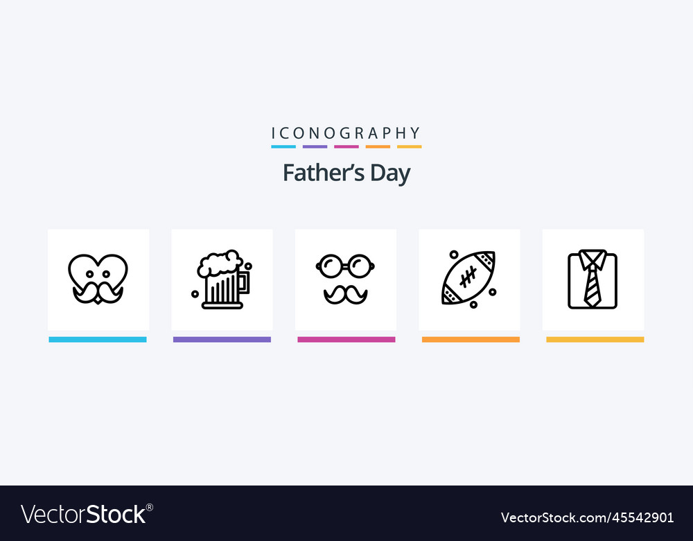 Fathers day line 5 icon pack including father