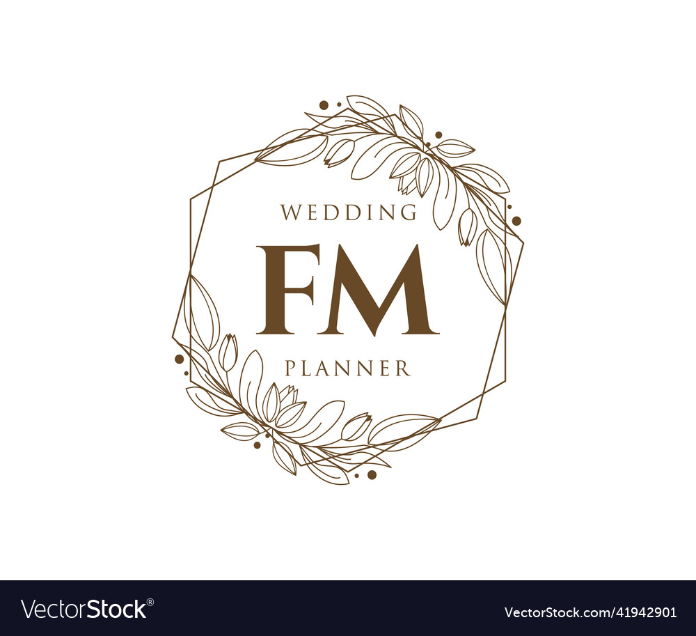 Fm initials letter wedding monogram logos Vector Image