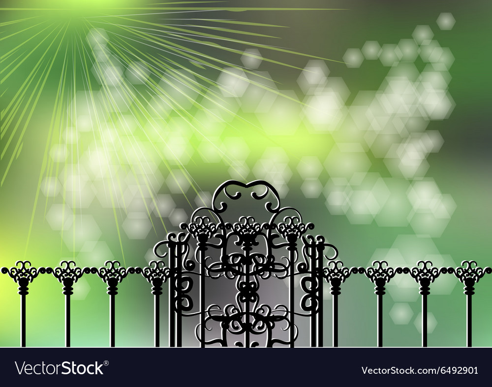 Garden gate and light