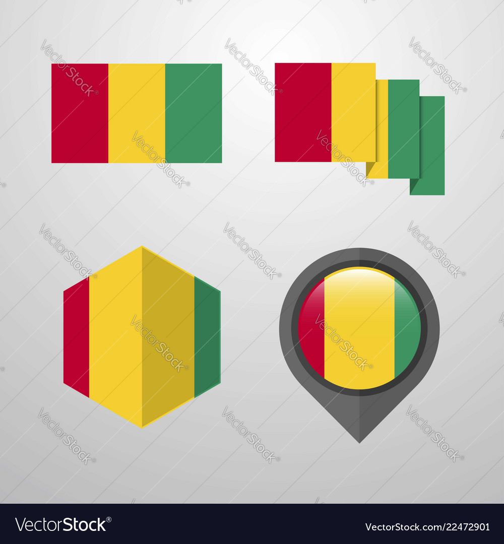 Guinea flag design set