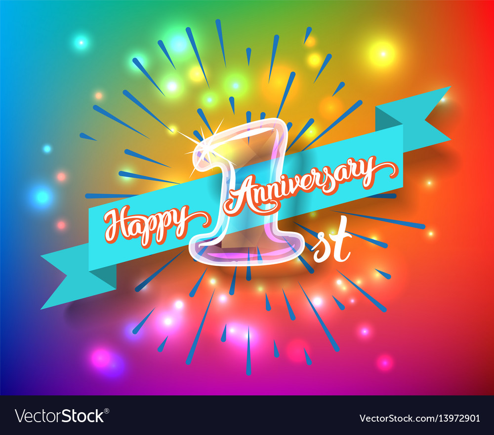 Nhẹ nhàng 1st anniversary background vector phù hợp với kỷ niệm đầu tiên