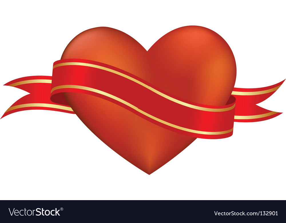 Red heart Royalty Free Vector Image - VectorStock