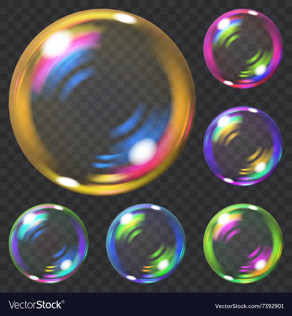 Set soap bubbles Royalty Free Vector Image - VectorStock