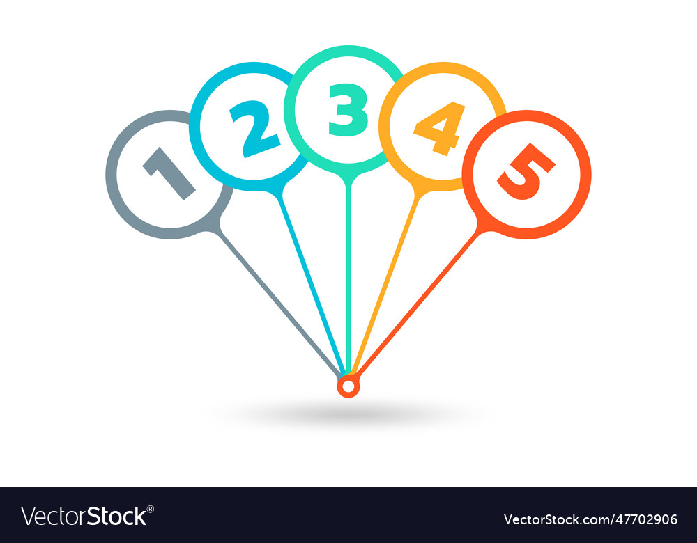 5 Steps Infographic Placards With Five Numbers Vector Image