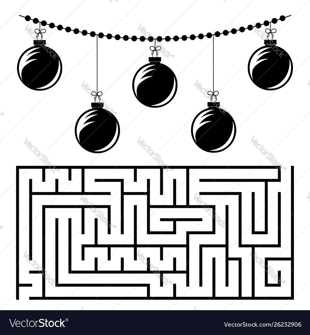 Abstract rectangular maze with a black and white Vector Image